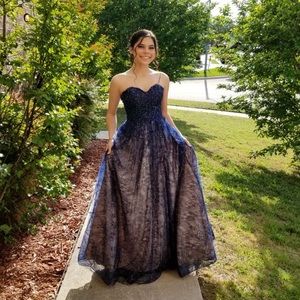 Blue Prom dress, shimmer and fluffy.